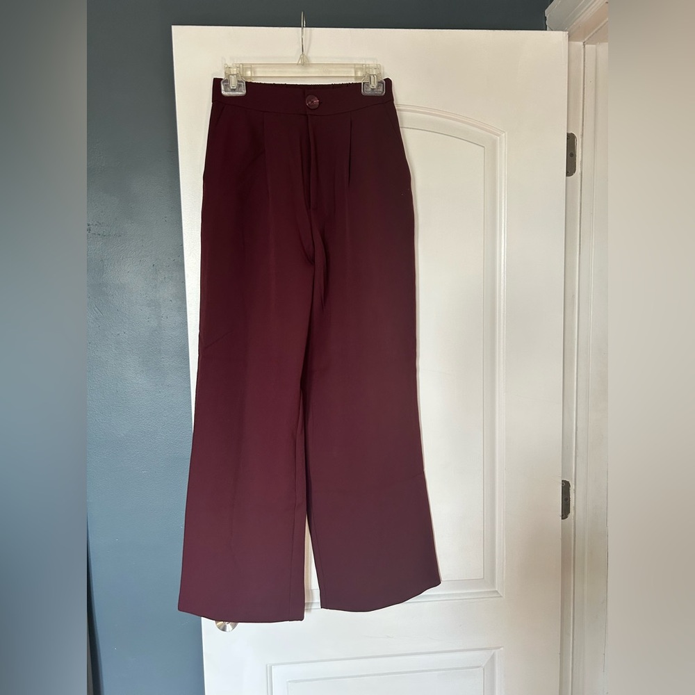 NWT maroon wide leg pants